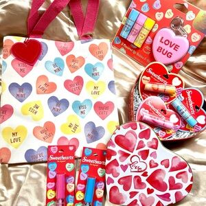 Official Sweethearts tote bag-lipbalm,Rotating lip balm keychain-2 lip-oils &Tin
